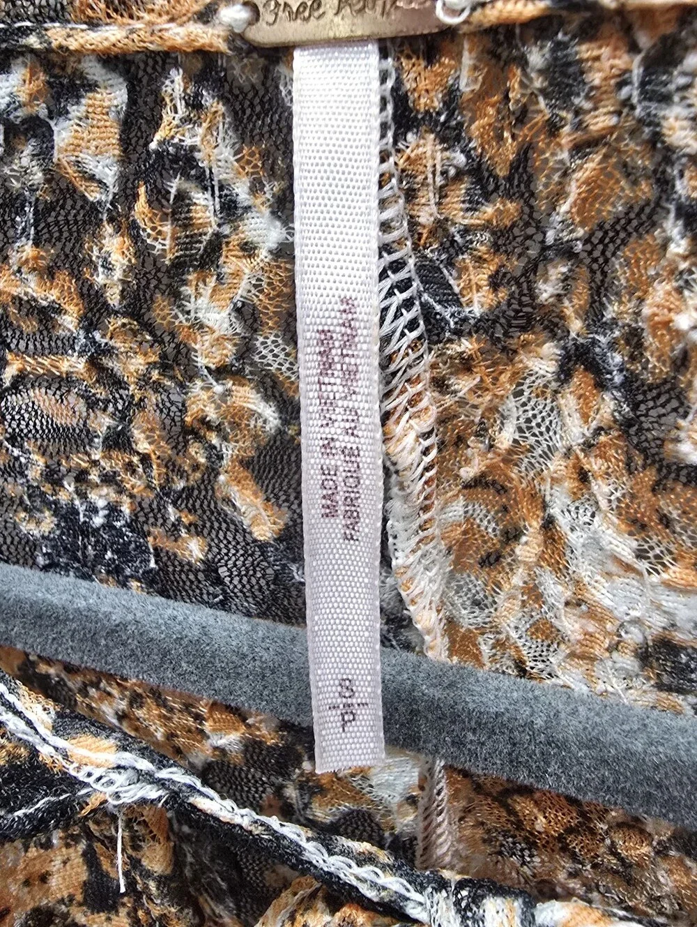 Free People Out for the Night Snake Print Sheer Boho Blouse Small
